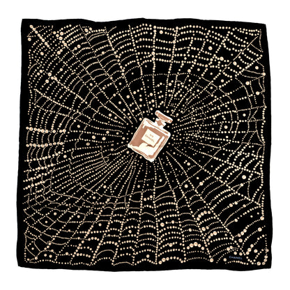 Chanel Silk N°5 Perfume Square Scarf Black Multicolor 1 of 3