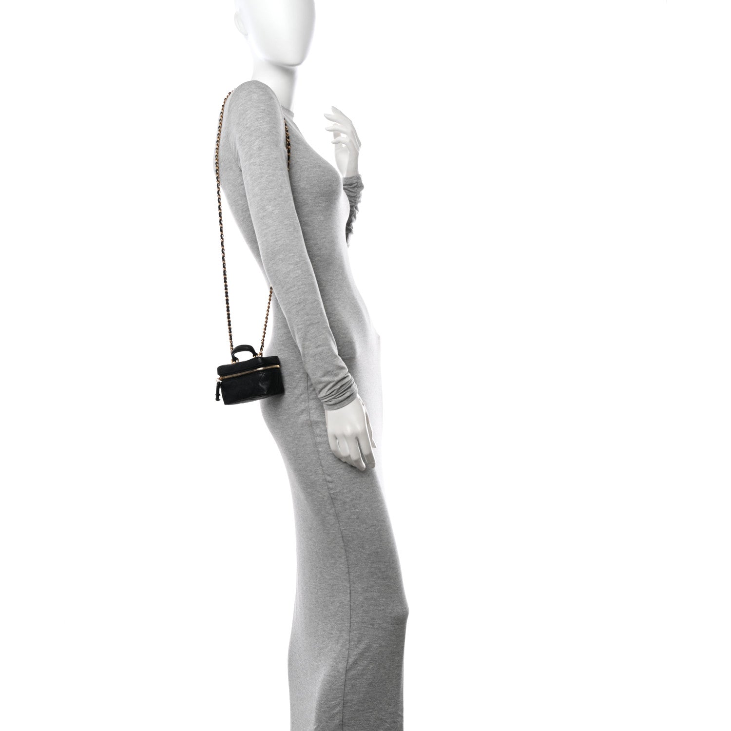 Chanel Caviar Quilted Mini Top Handle Vanity With Chain Black 2 of 10