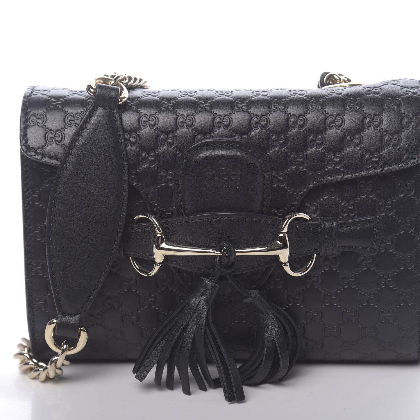 Soft Microguccissima Mini Emily Chain Shoulder Bag Black