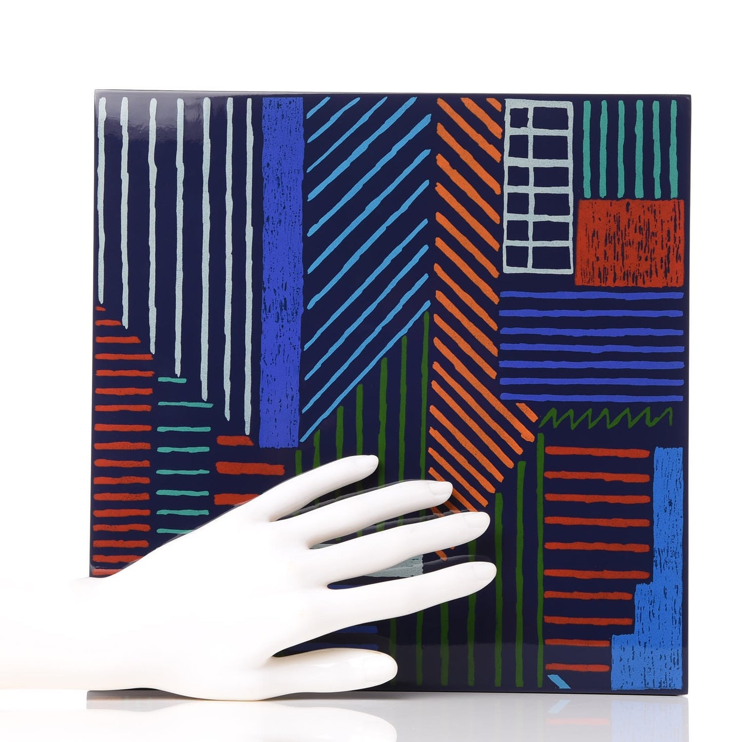 Lacquered Wood Large A Walk in The City Box Evening Bleu Nuit