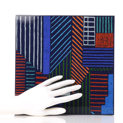 Hermes Lacquered Wood Large A Walk in The City Box Evening Bleu Nuit 2 of 9