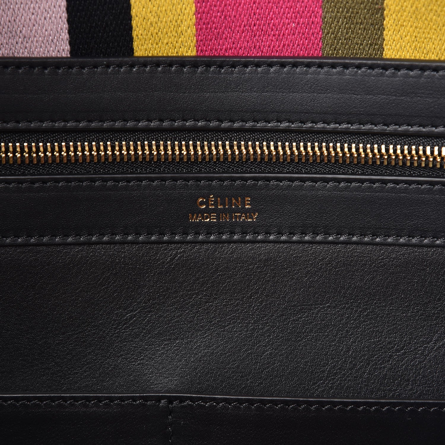 Celine Textile Striped Medium Belt Cabas Phantom Multicolor 7 of 12