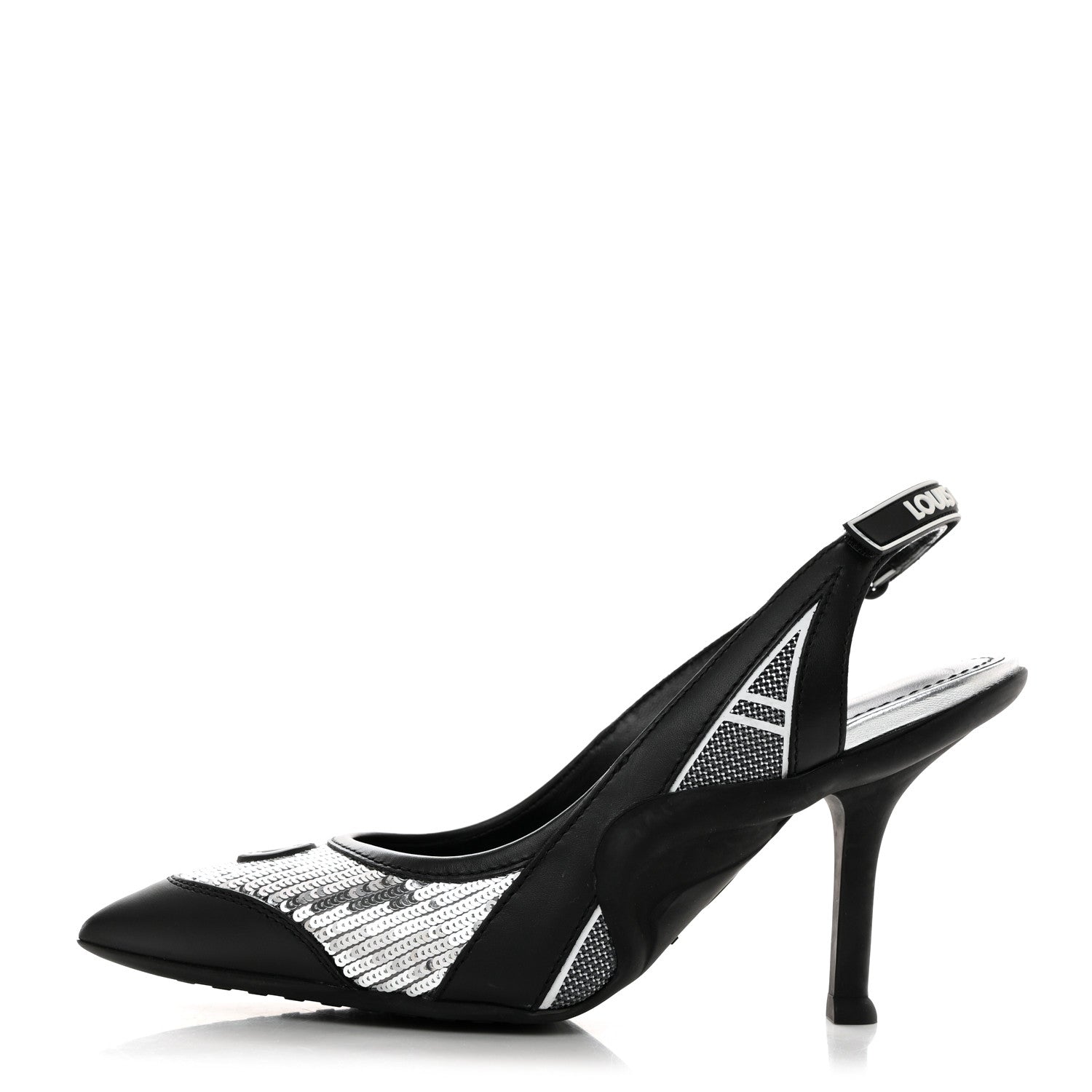 Louis Vuitton Calfskin Sequin Archlight Slingback Pumps 37 Black 1 of 9