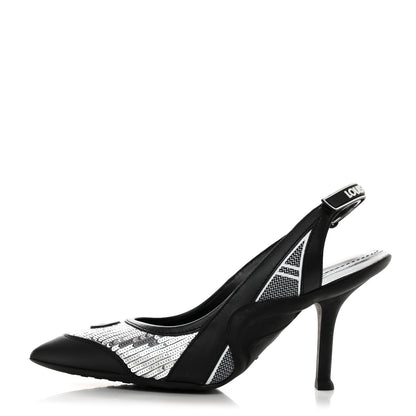 Louis Vuitton Calfskin Sequin Archlight Slingback Pumps 37 Black 1 of 9