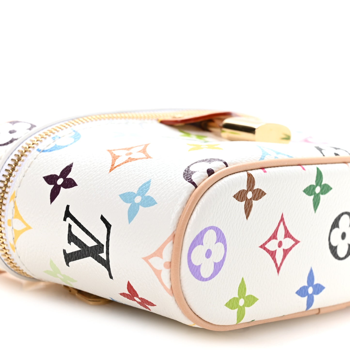 LV x TM Monogram Multicolor Vanity Chain Pouch White