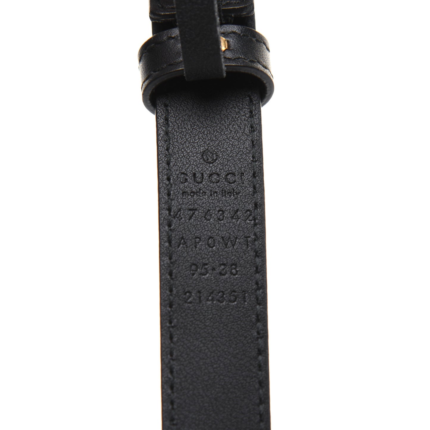 Calfskin Pearl Double G 20mm Belt 95 38 Black Cream