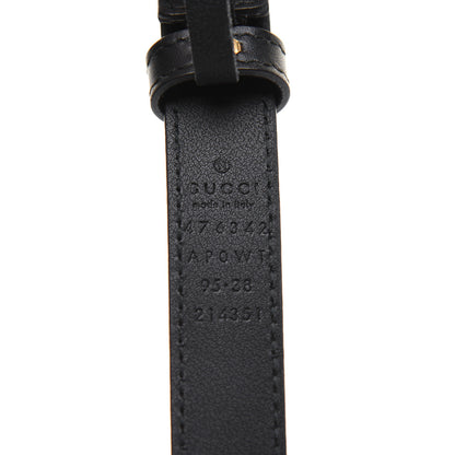 Gucci Calfskin Pearl Double G 20mm Belt 95 38 Black Cream 3 of 8