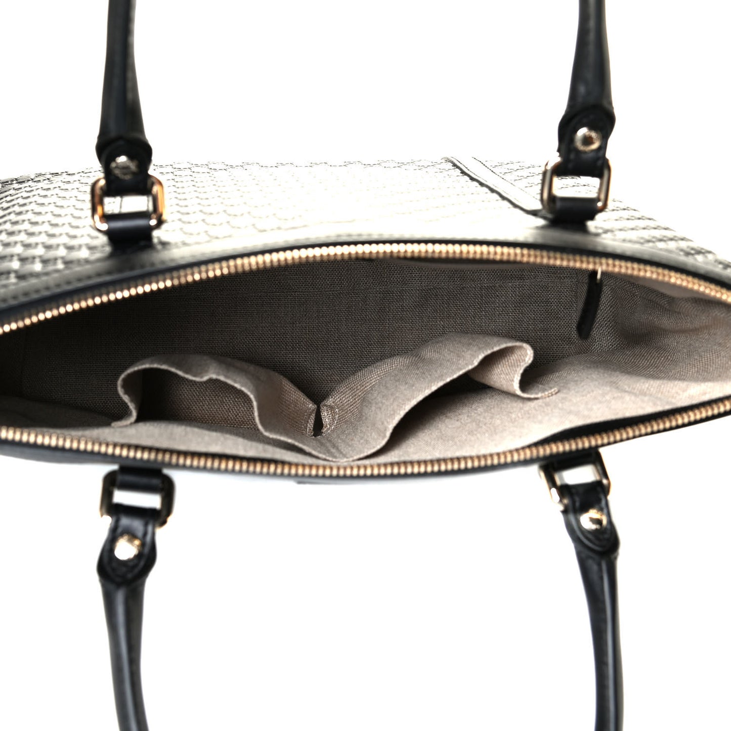 Soft Microguccissima Small Zippered Satchel Black
