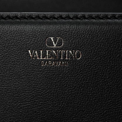 Valentino Garavani Calfskin Crystal Vlogo Small Loco Shoulder Bag Black 6 of 9