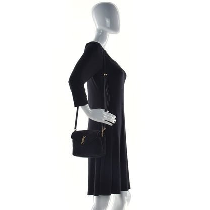 Saint Laurent Suede Y Quilted Monogram Toy Loulou Crossbody Bag Black 2 of 12