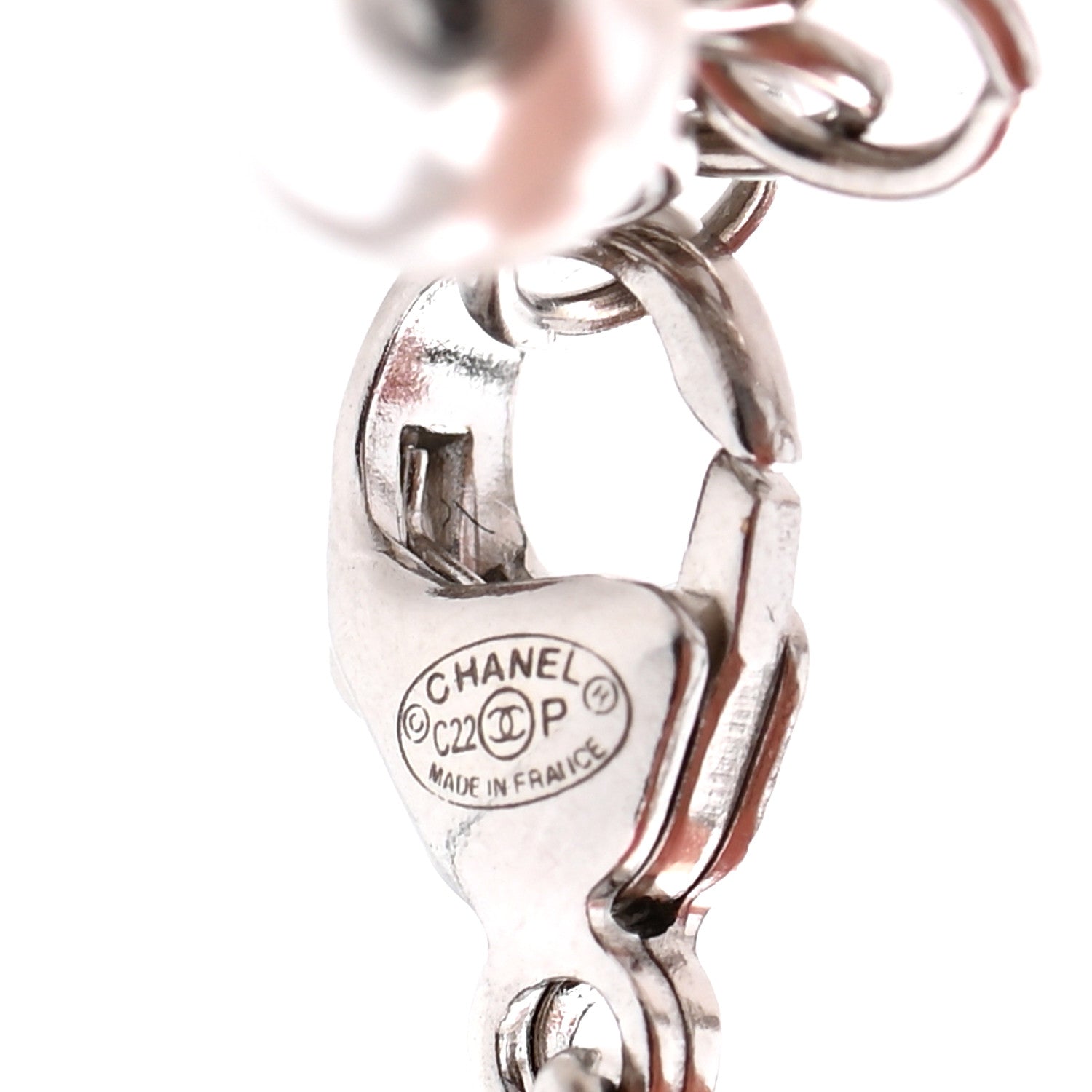 Chanel Pearl Crystal CC Bracelet Silver 4 of 5