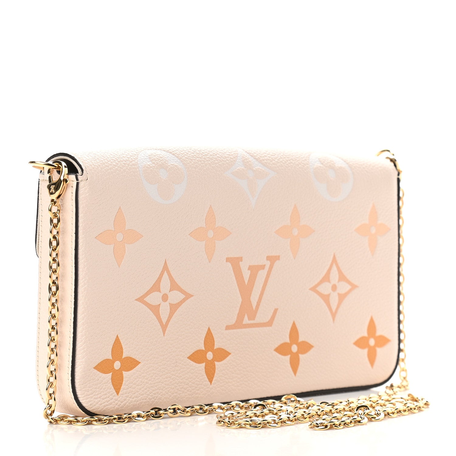 Louis Vuitton Empreinte Monogram Giant By The Pool Felicie Pochette Chain Wallet Cream Saffron 3 of 9