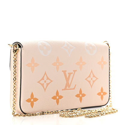 Louis Vuitton Empreinte Monogram Giant By The Pool Felicie Pochette Chain Wallet Cream Saffron 3 of 9