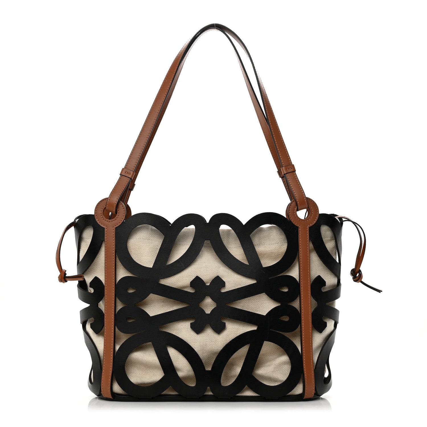 Loewe Smooth Calfskin Small Anagram Cutout Tote Black 1 of 9