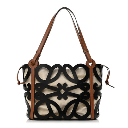 Loewe Smooth Calfskin Small Anagram Cutout Tote Black 1 of 9