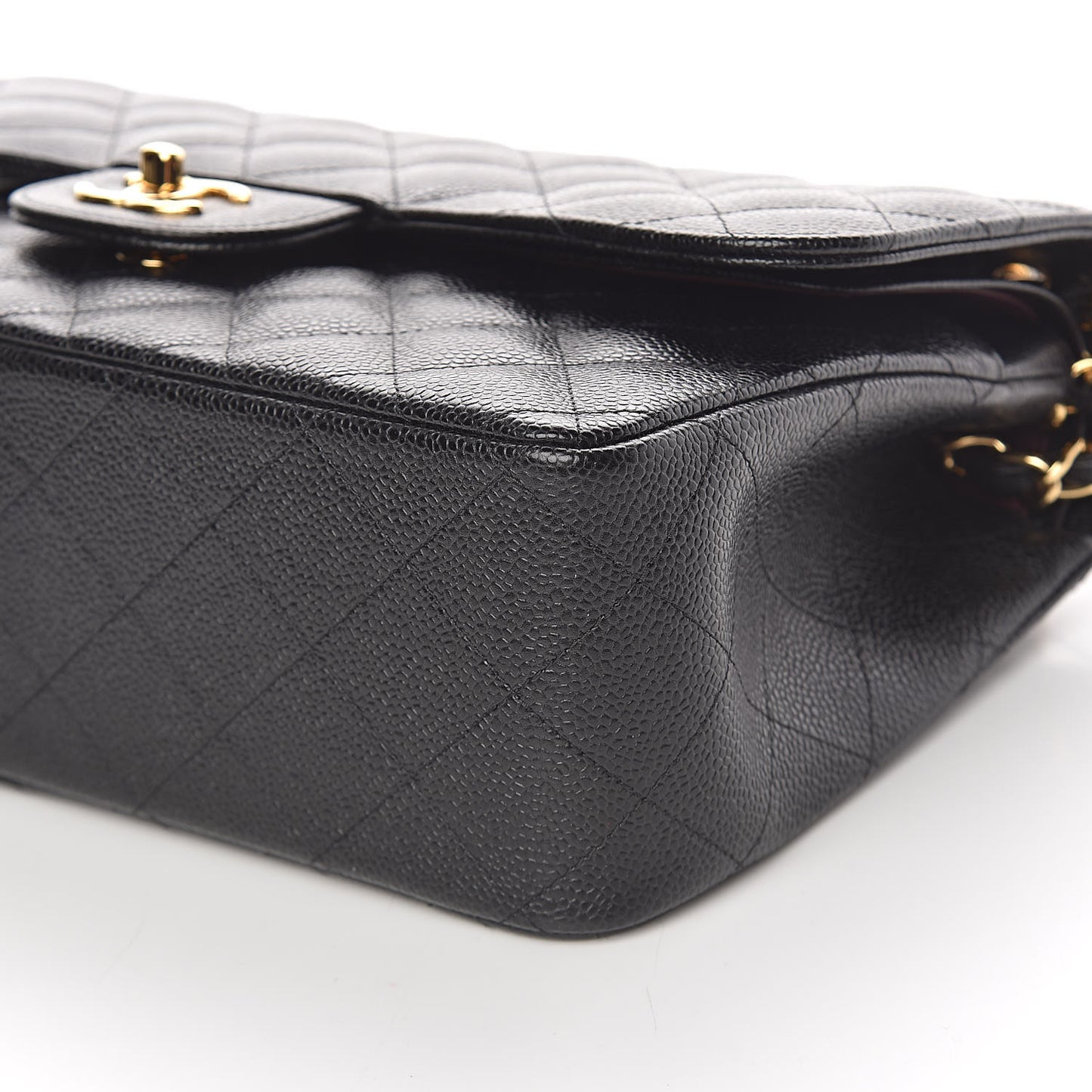 Caviar Quilted Jumbo Double Flap Black