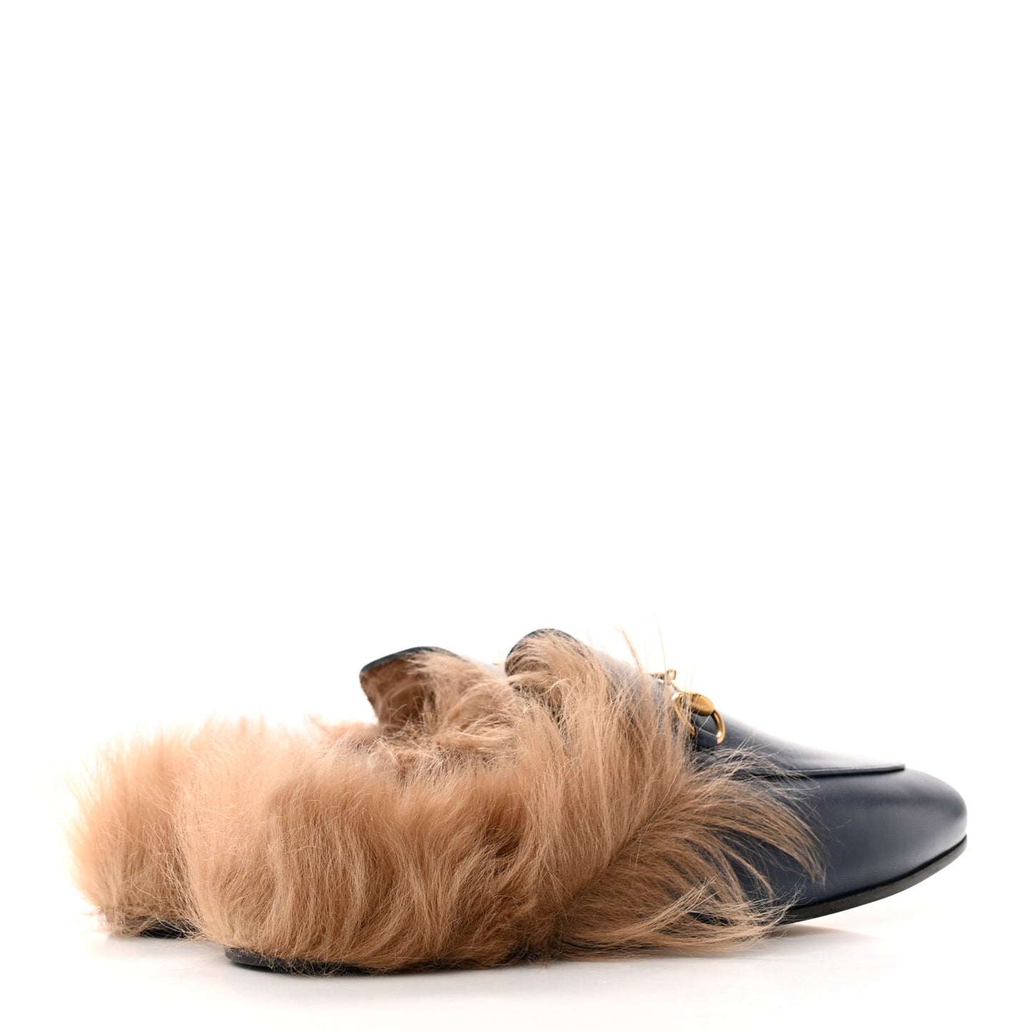 Malaga Kid Fur Womens Princetown Slippers 39 Blue Agata