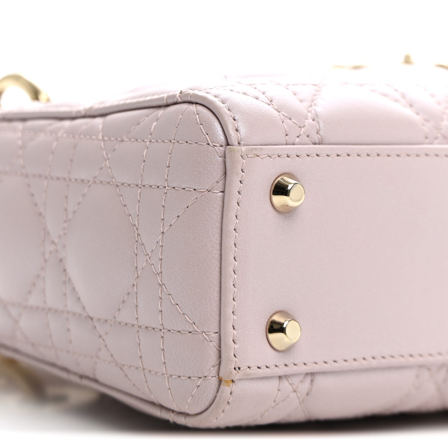 Metallic Lambskin Cannage Mini Lady Dior Lotus