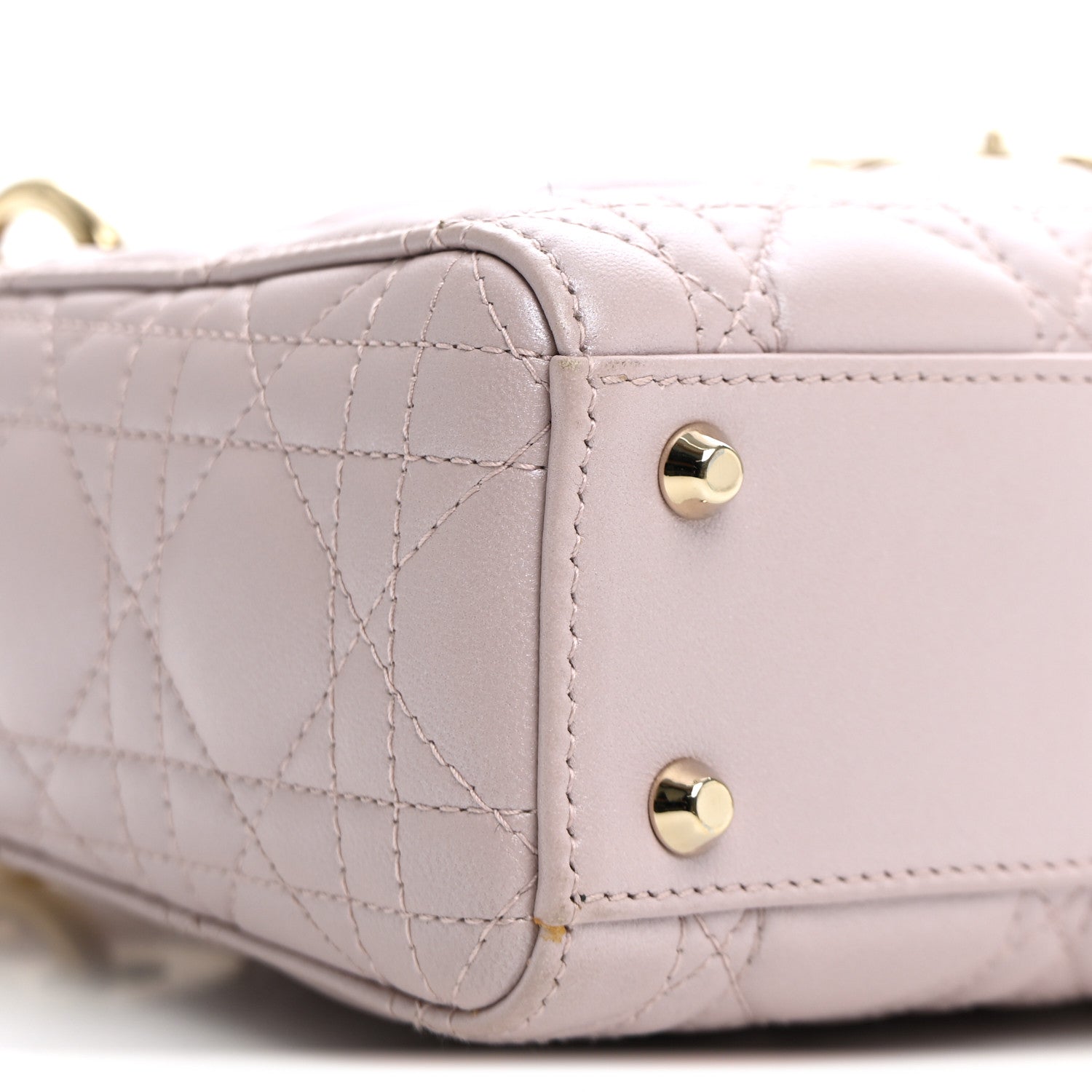Christian Dior Metallic Lambskin Cannage Mini Lady Dior Lotus 8 of 9