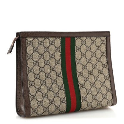 Gucci GG Supreme Monogram Web Ophidia Pouch Brown 3 of 9