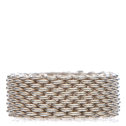 Tiffany Sterling Silver Mesh Somerset Ring 57 8 1 of 4