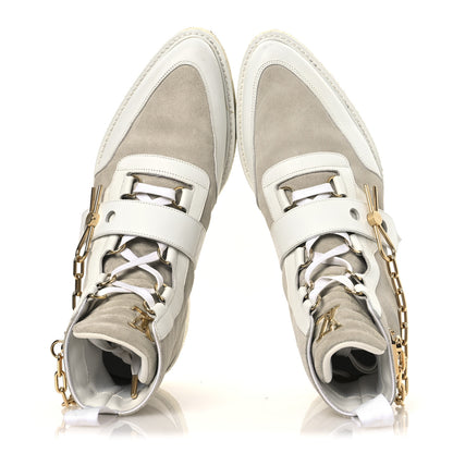 Louis Vuitton Calfskin Suede Mens Creeper Ankle Boots 9 White 2 of 15