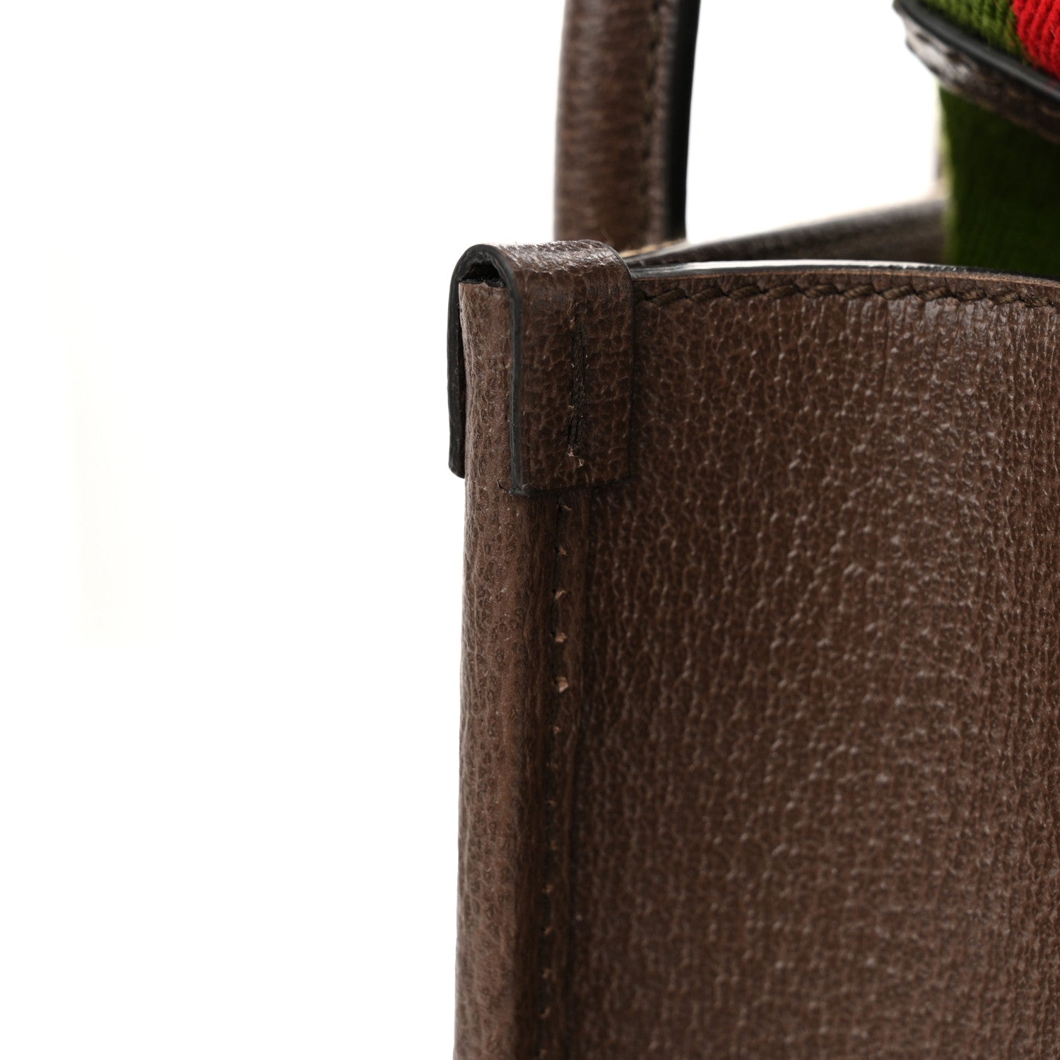 Gucci Monogram Jumbo GG Textured Dollar Calfskin Web Mini Vertical Tote Camel Ebony New Acero 7 of 12