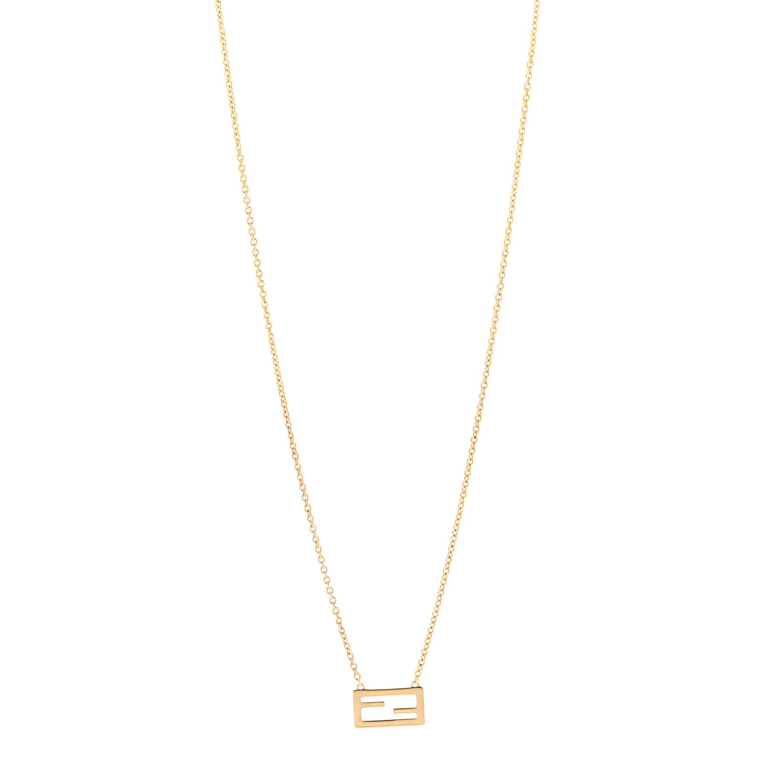Fendi Bronze Baguette Necklace Gold 1 of 7
