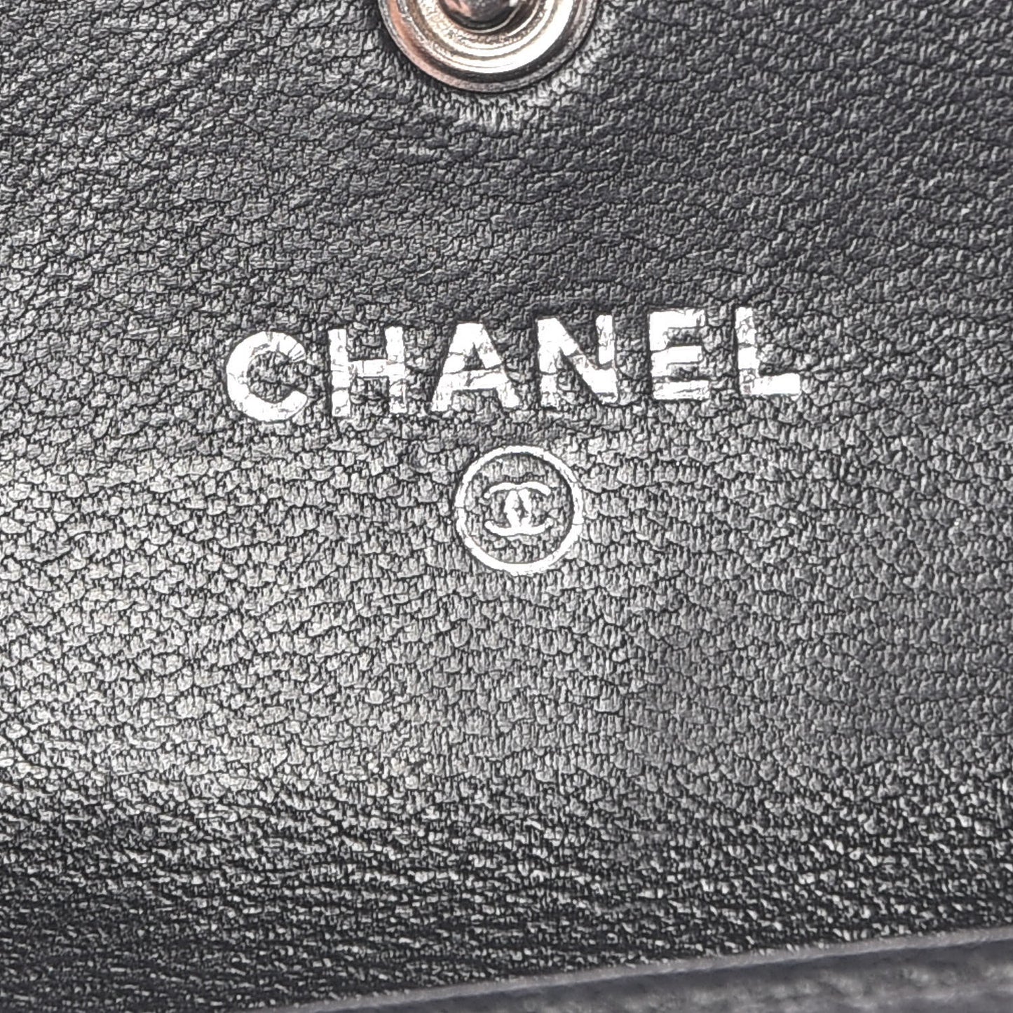 Lambskin Quilted Flap Card Holder Black