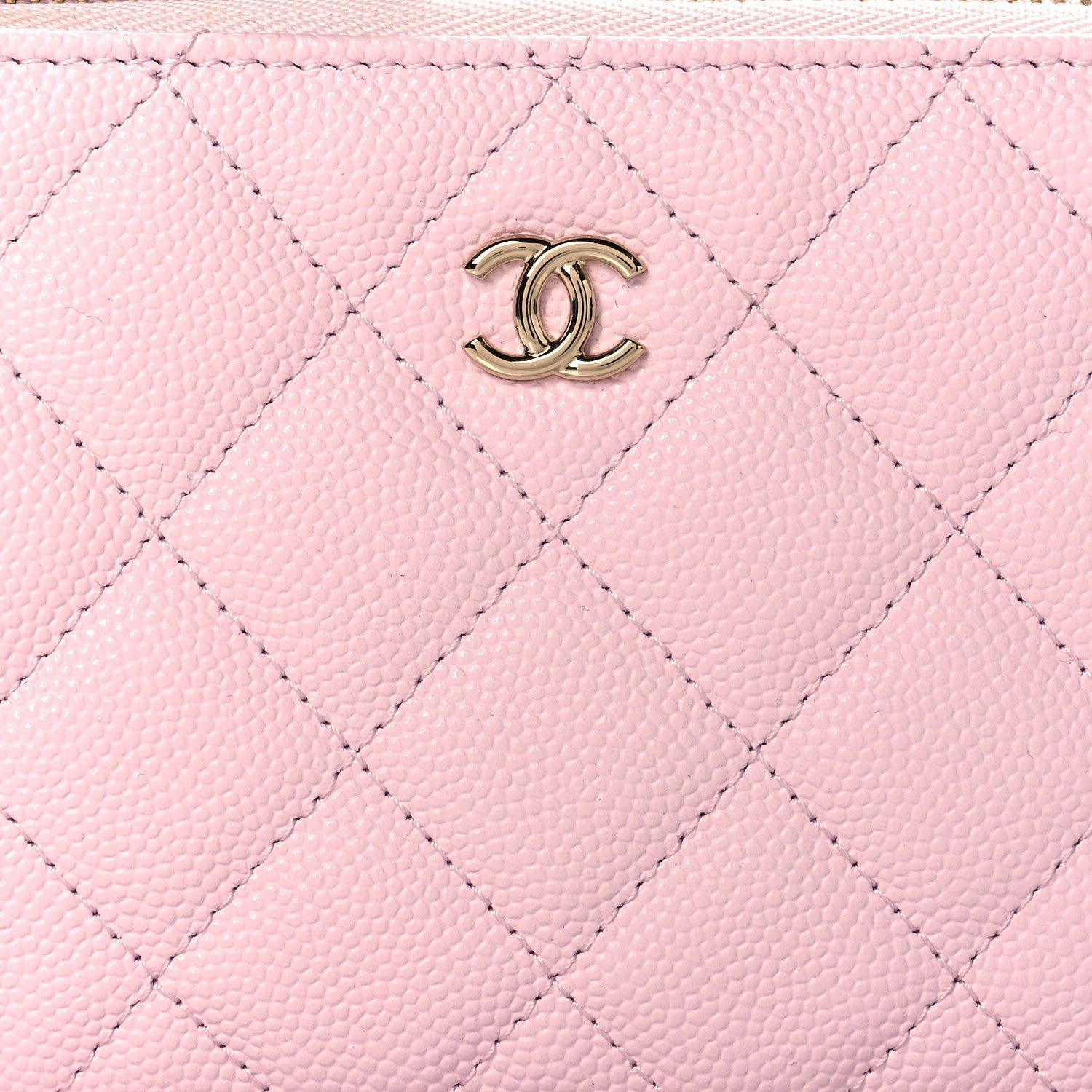 Chanel Shiny Caviar Quilted Small Cosmetic Case Pink 8 of 11