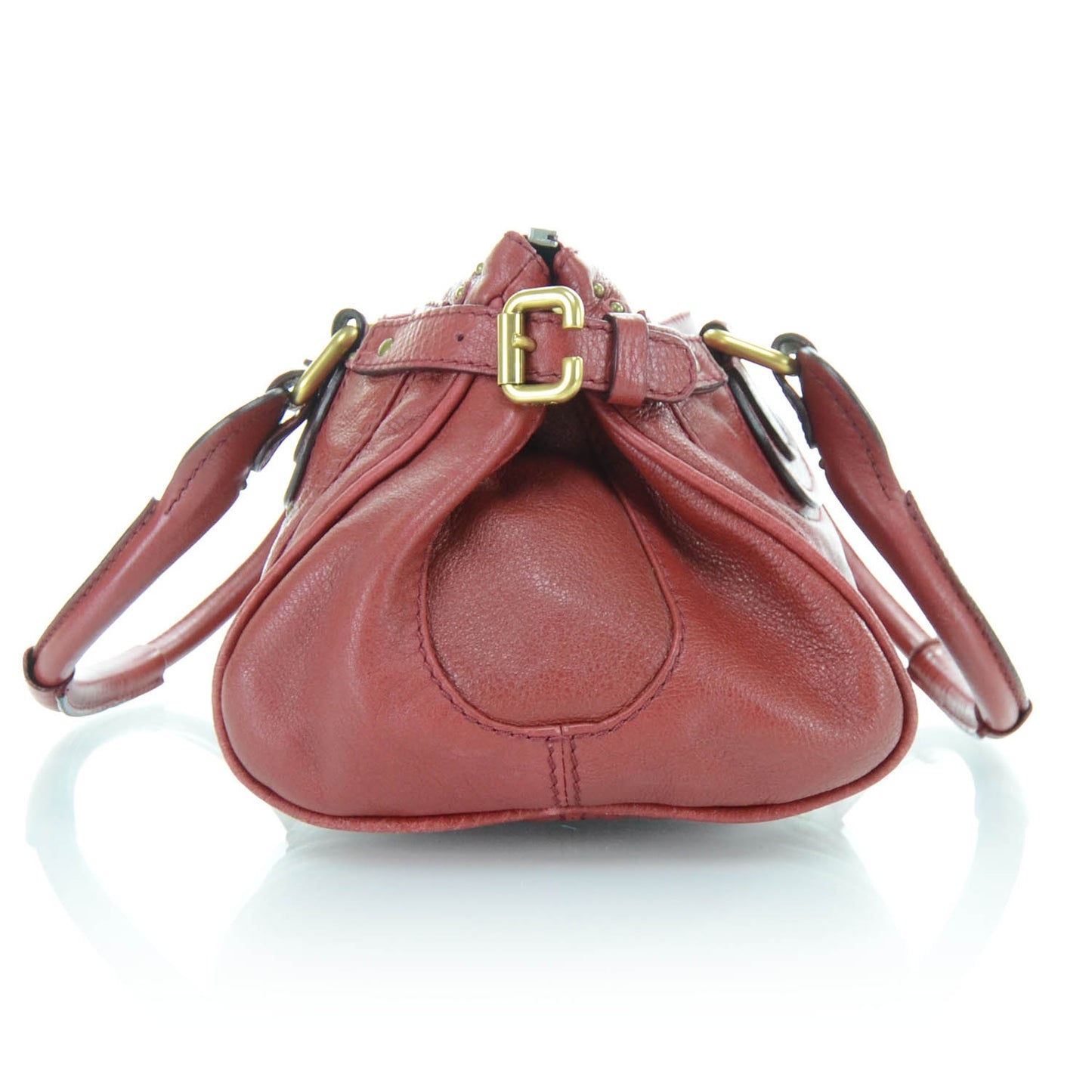 Leather Paddington Satchel Red