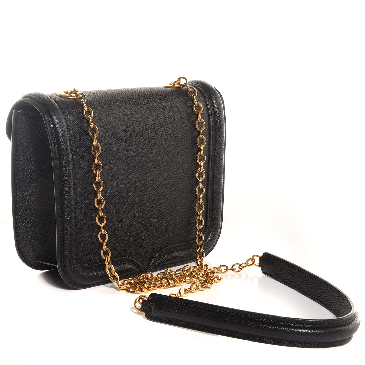 Saffiano Mini Heroine Chain Satchel Black
