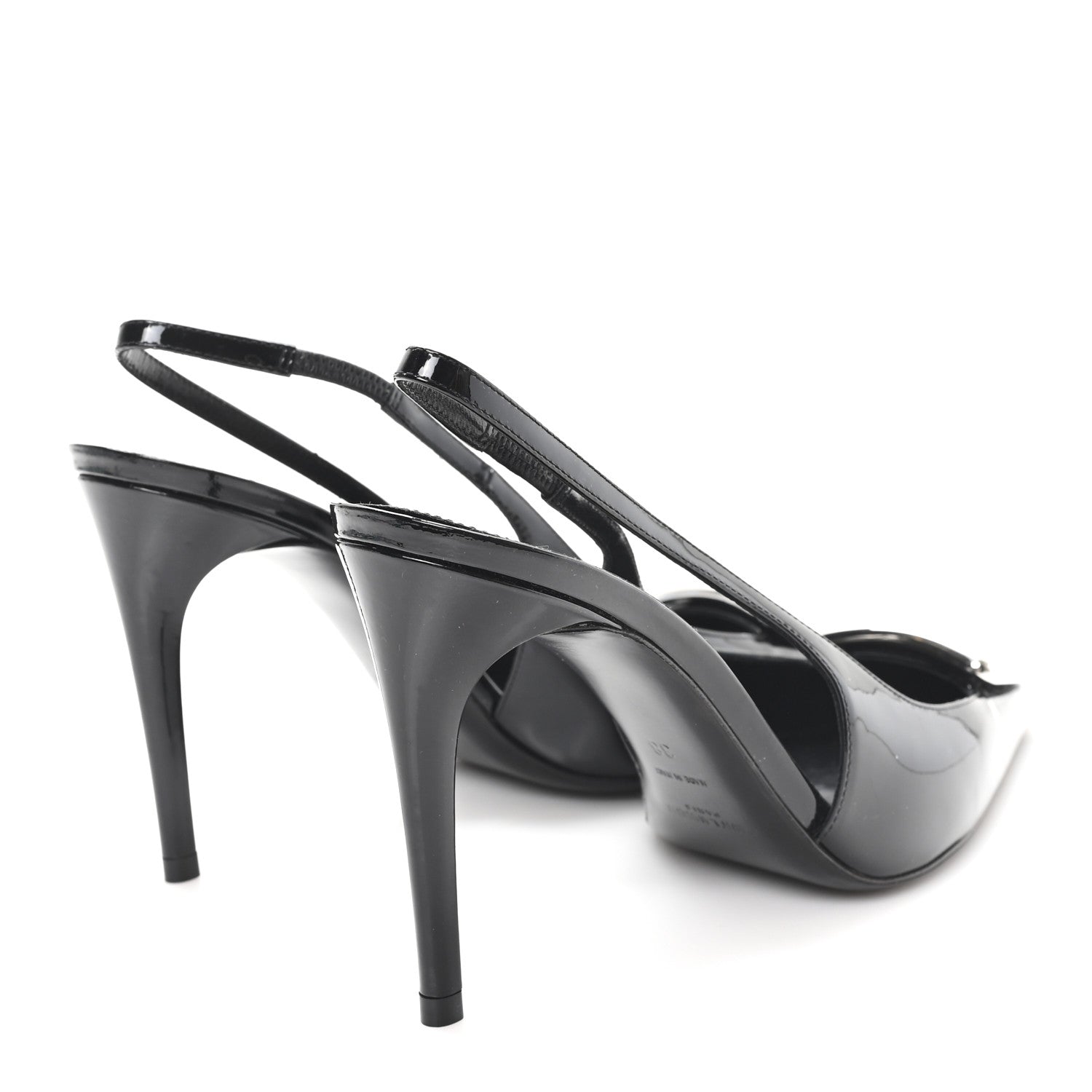 Saint Laurent Vernice Grupy Avenue 95 Slingback Pumps 38 Black 5 of 9