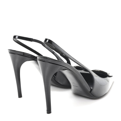 Saint Laurent Vernice Grupy Avenue 95 Slingback Pumps 38 Black 5 of 9