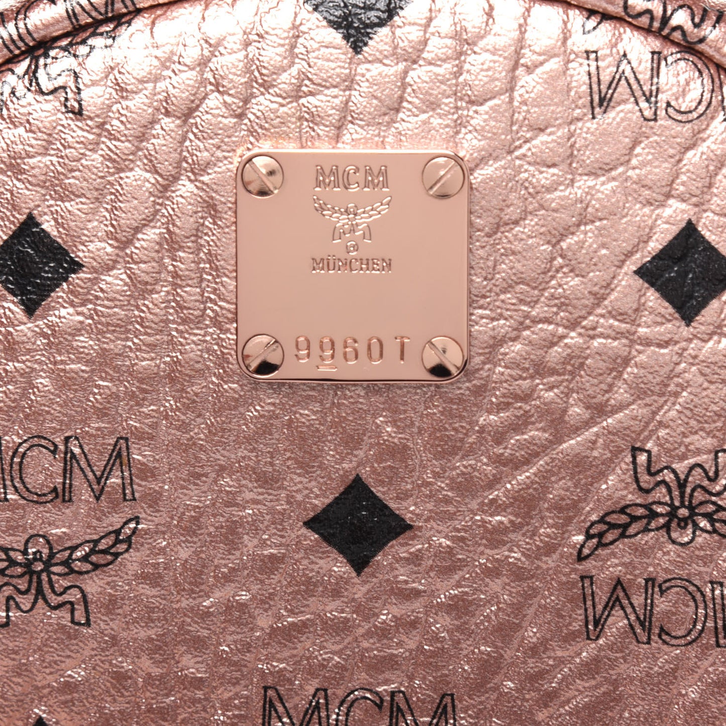 Metallic Visetos Mini Side Stud Stark Backpack Champagne Gold