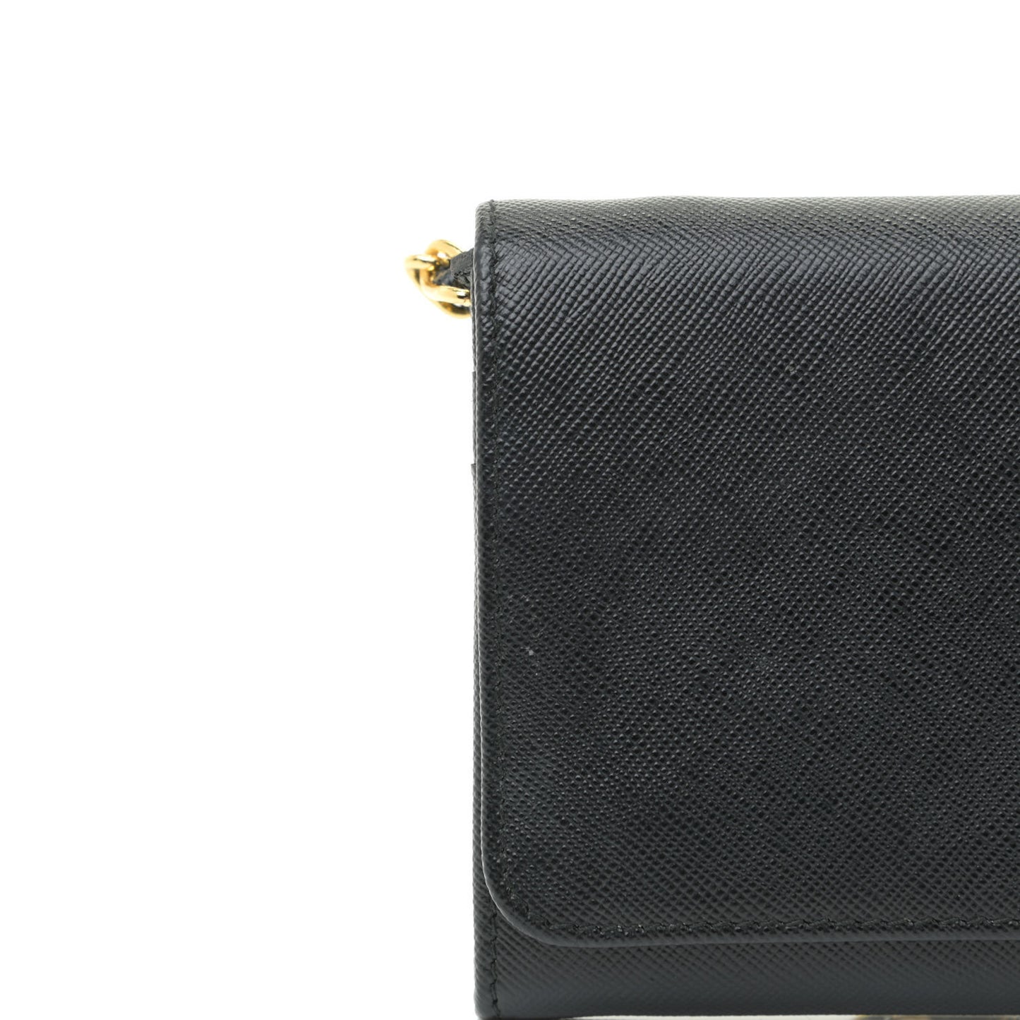 Saffiano Metal Oro Chain Wallet Black
