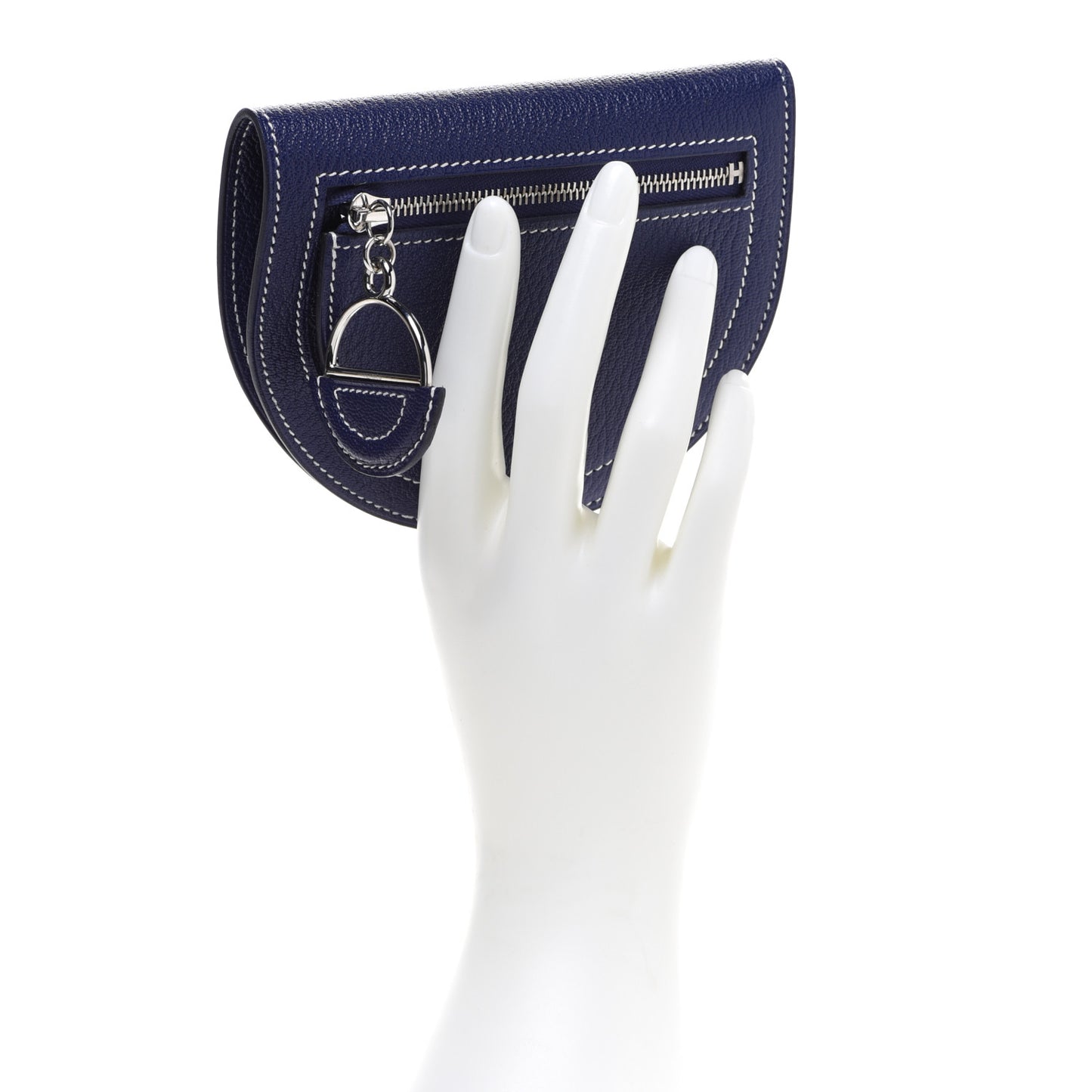 Chevre Mysore In-The-Loop Compact Wallet Bleu Encre White