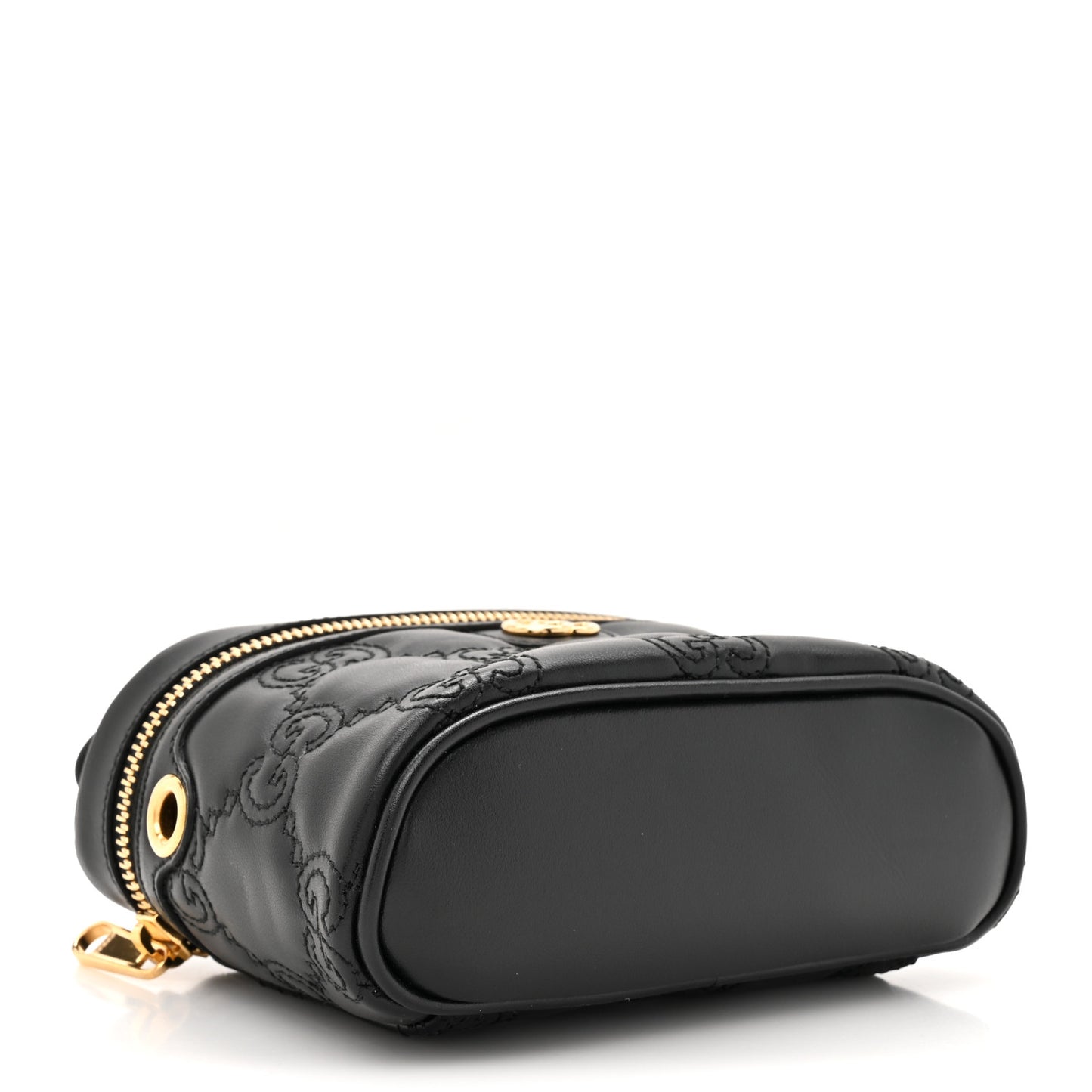 Calfskin GG Matelasse Mini Top Handle Bag Black