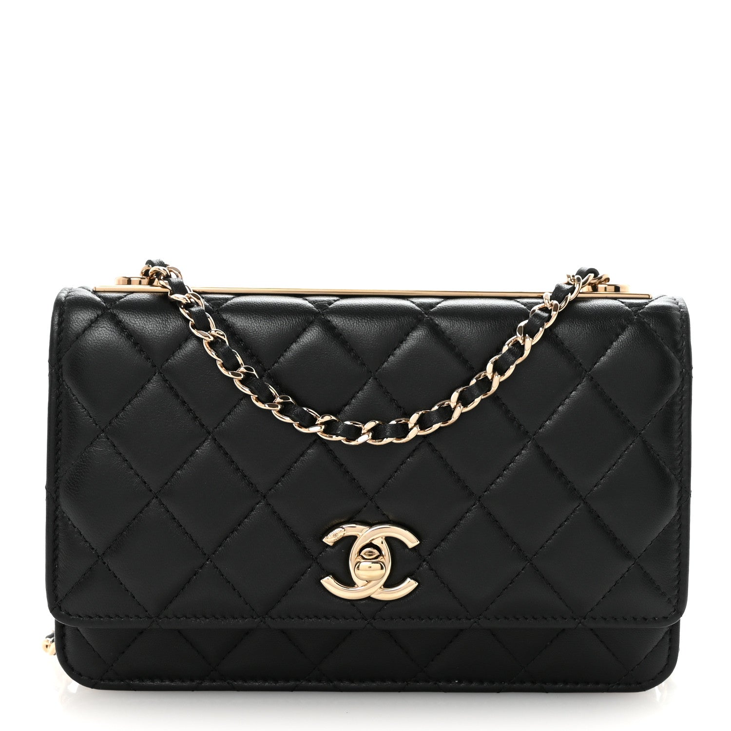 Chanel Lambskin Quilted Trendy CC Wallet On Chain WOC Black 1 of 12