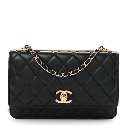 Chanel Lambskin Quilted Trendy CC Wallet On Chain WOC Black 1 of 12