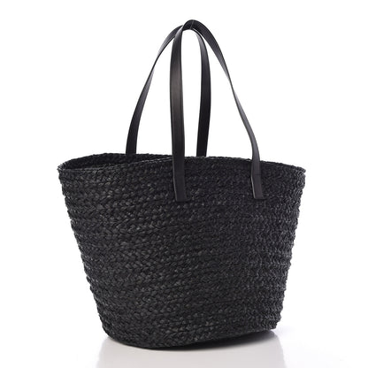 Saint Laurent Raffia Medium Panier Bag Black 3 of 9