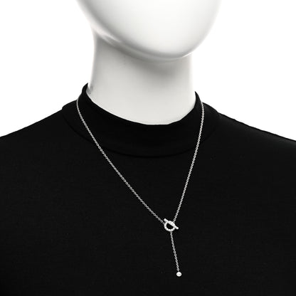 Hermes 18K White Gold Diamond Finesse Lariat Necklace 2 of 6
