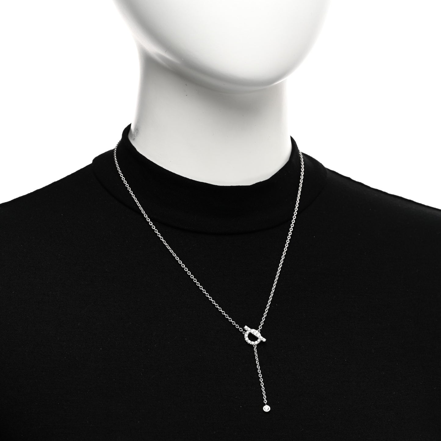 18K White Gold Diamond Finesse Lariat Necklace