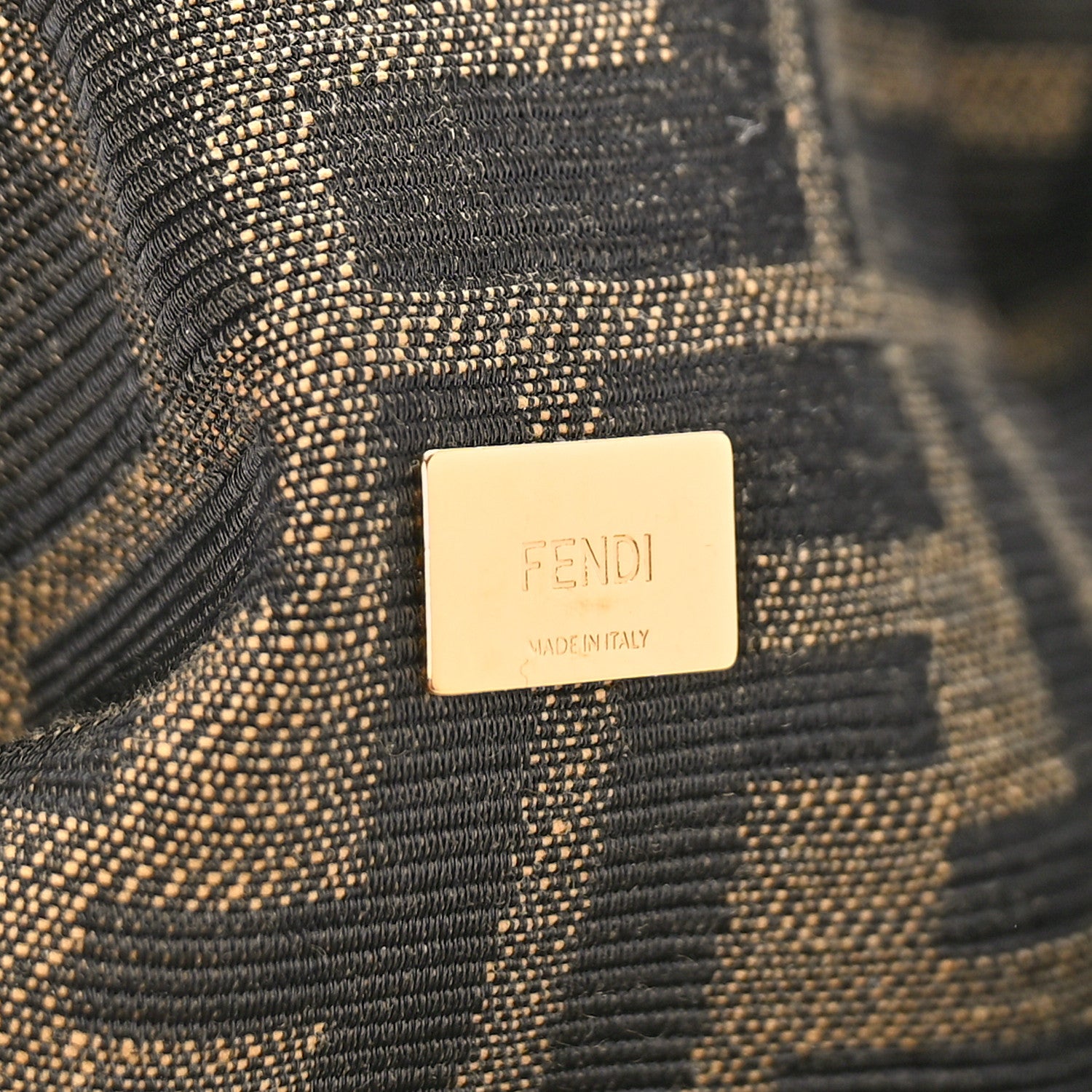 Fendi Fabric Jacquard FF 1974 Mini Baguette Tobacco Moro Black 6 of 8