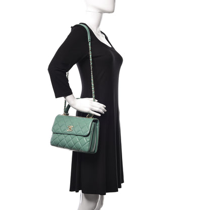 Chanel Lambskin Quilted Small Trendy CC Flap Dual Handle Bag Light Green 2 of 10