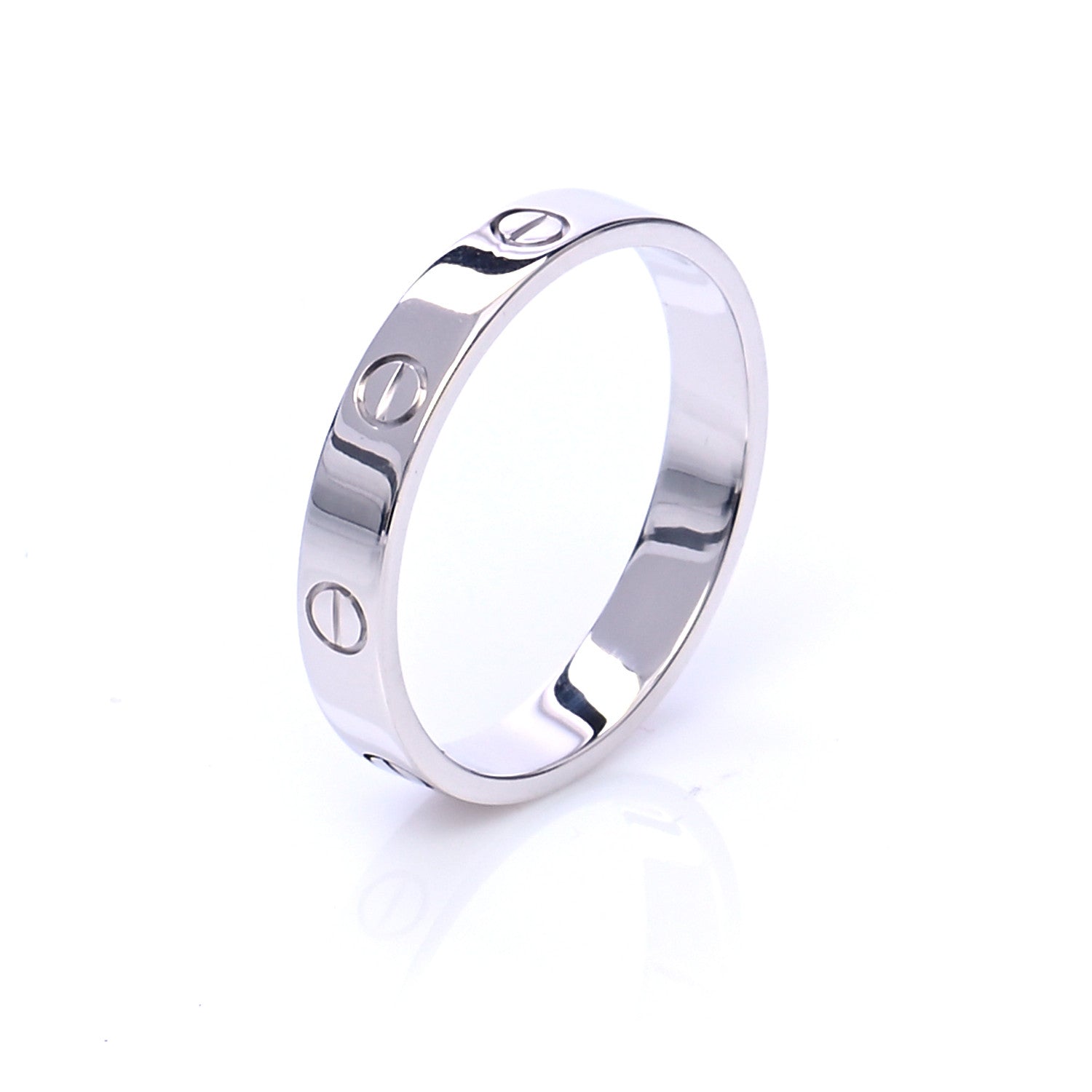 Cartier 18K White Gold 3.5mm LOVE Wedding Band Ring 63 10.25 4 of 6