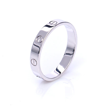 Cartier 18K White Gold 3.5mm LOVE Wedding Band Ring 63 10.25 4 of 6