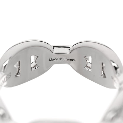 Hermes 18K White Gold Diamond PM d'Ancre Enchainee Ring 54 7 10 of 11