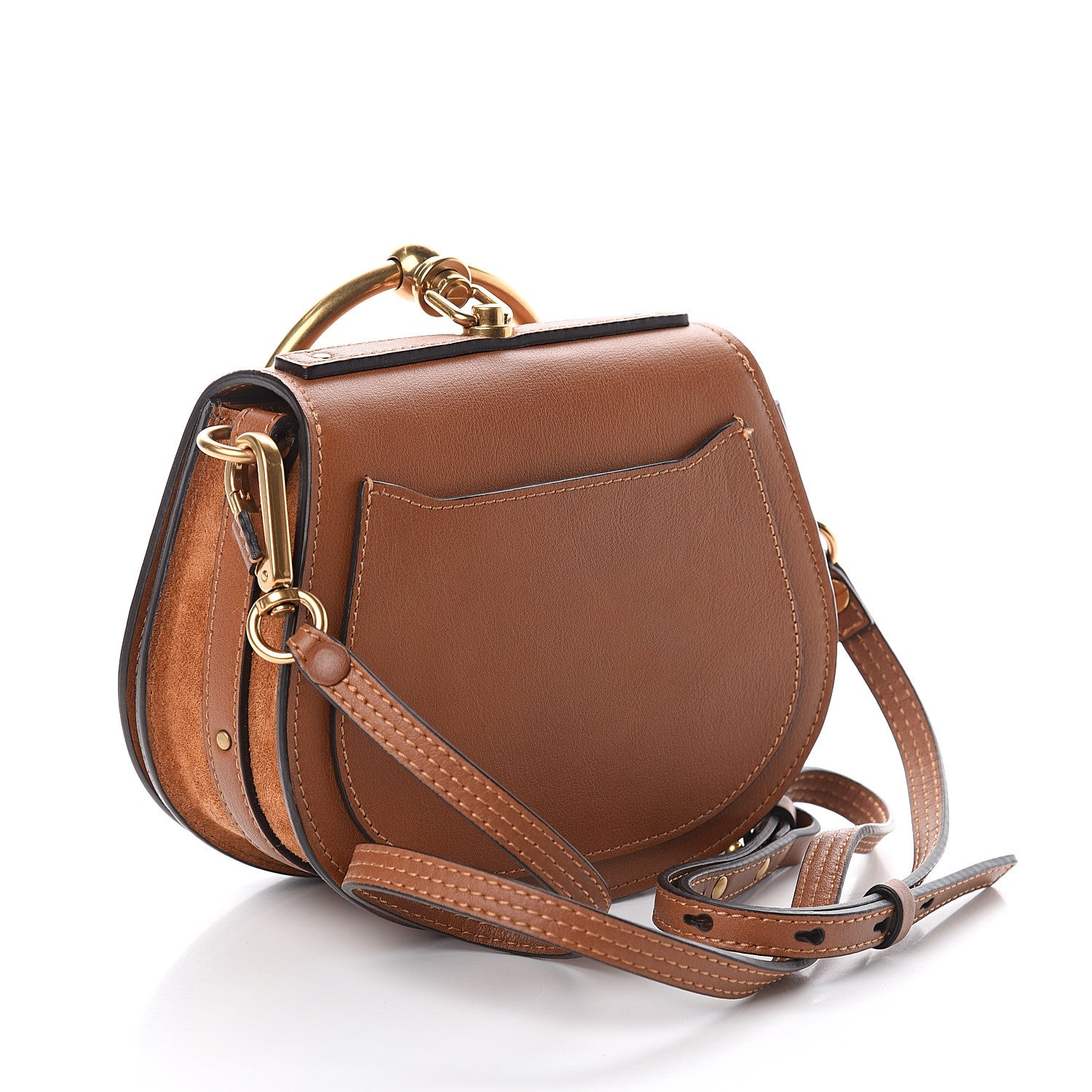 Chloe Calfskin Suede Small Nile Bracelet Bag Caramel 2 of 8