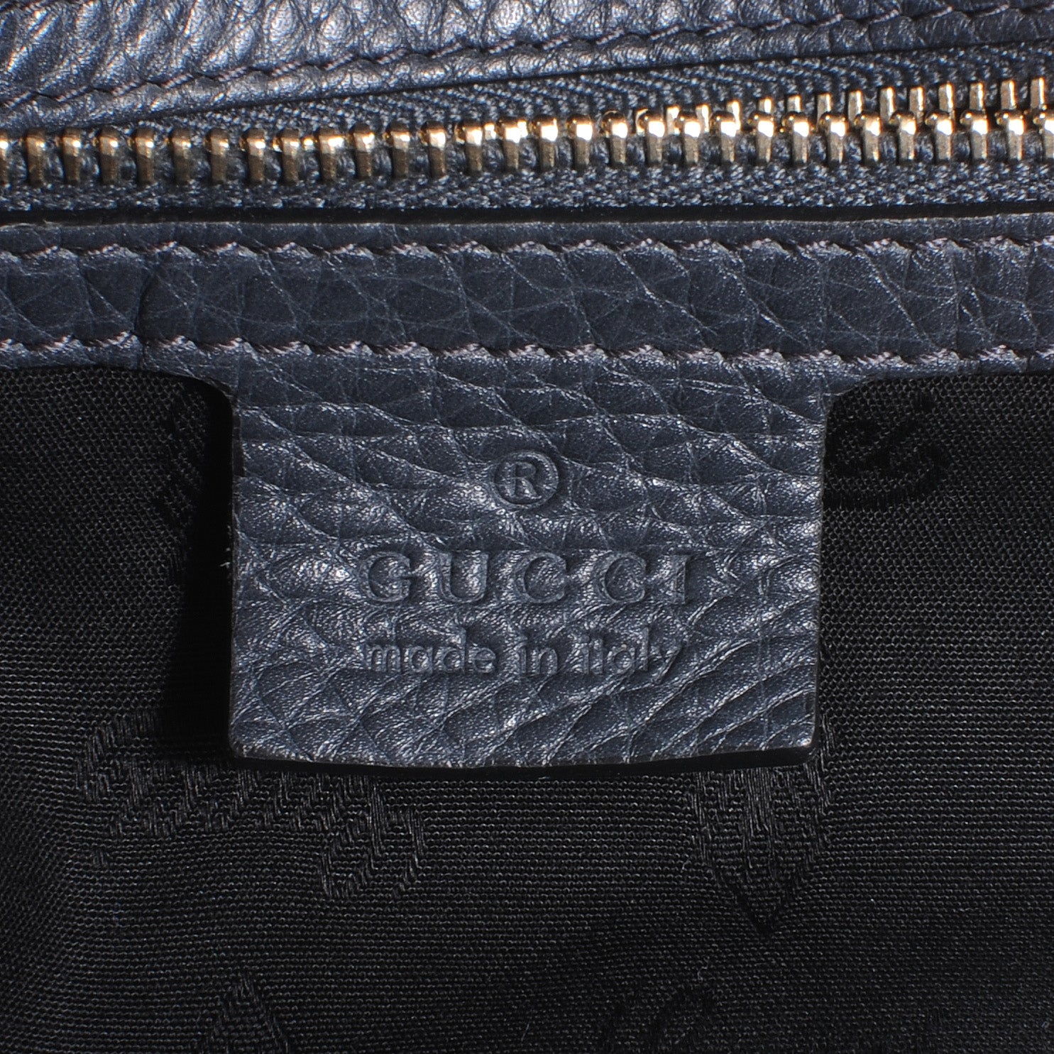 Gucci Leather Heritage Medium Shoulder Bag Charcoal grey 6 of 7